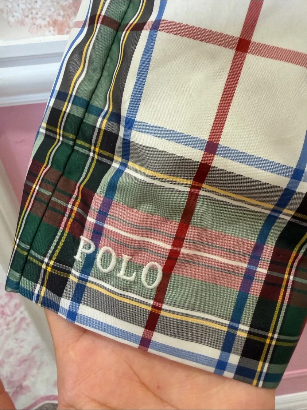 Ralph Lauren Cream Plaid Holiday Party Dress